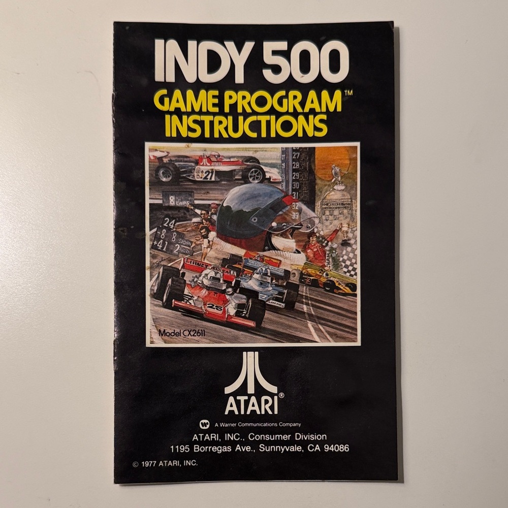 Vintage Atari 2600 Indy 500 Game Program Instructions Manual